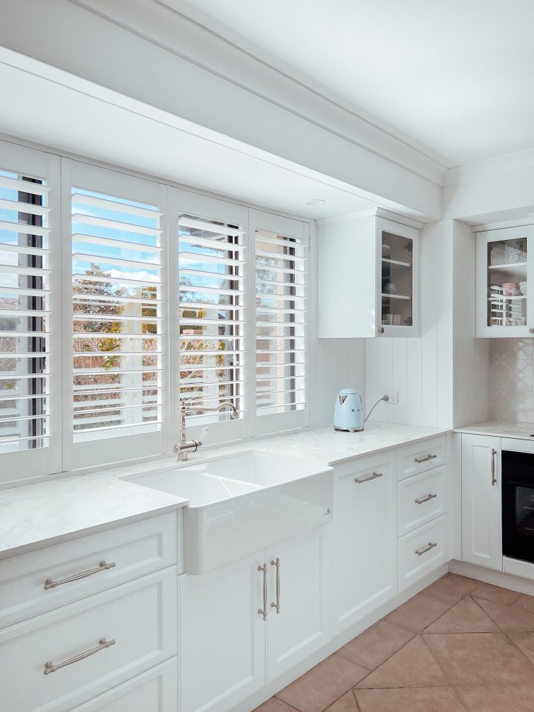 showing off the lighting of plantation shutters